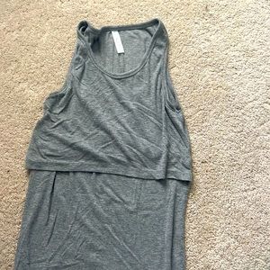 Latched Mama grey ribbed tank l